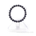 2016 Unique Design Men's 8mm Lava Stone Zinc Alloy Bead Bracelet